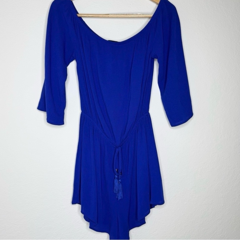 White House Black Market Cobalt Blue Off The Shoulders Romper